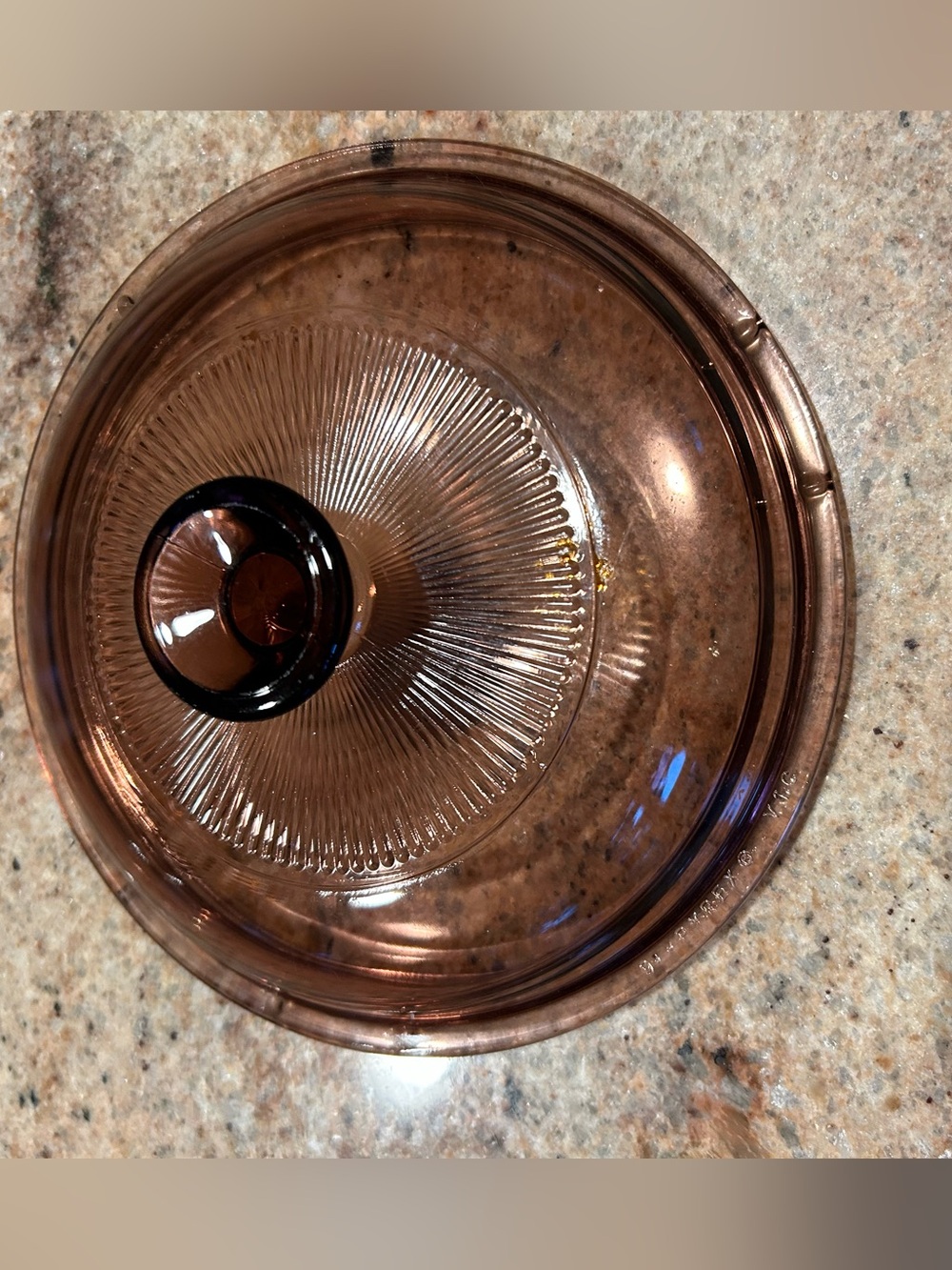 Pyrex #V-1-C 5.75” Cranberry Amethyst Glass lid fits Visions 1Qt saucepan